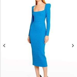 Alex Perry Tiernan Strauss- strong shoulder midi dress
